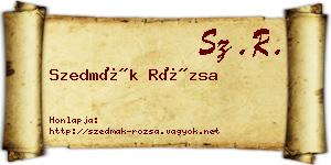 Szedmák Rózsa névjegykártya