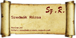Szedmák Rózsa névjegykártya